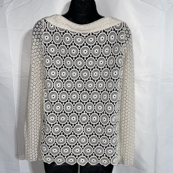 Tory Burch Janeen Crochet Long Sleeve Top Size XS - Picture 6 of 8